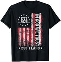 in God We Trust 250 Years Patriotic Freedom USA Flag Vintage T-Shirt