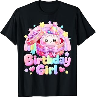 Happy Birthday Girl Kawaii Dumpling Rainbow Birthday Party T-Shirt