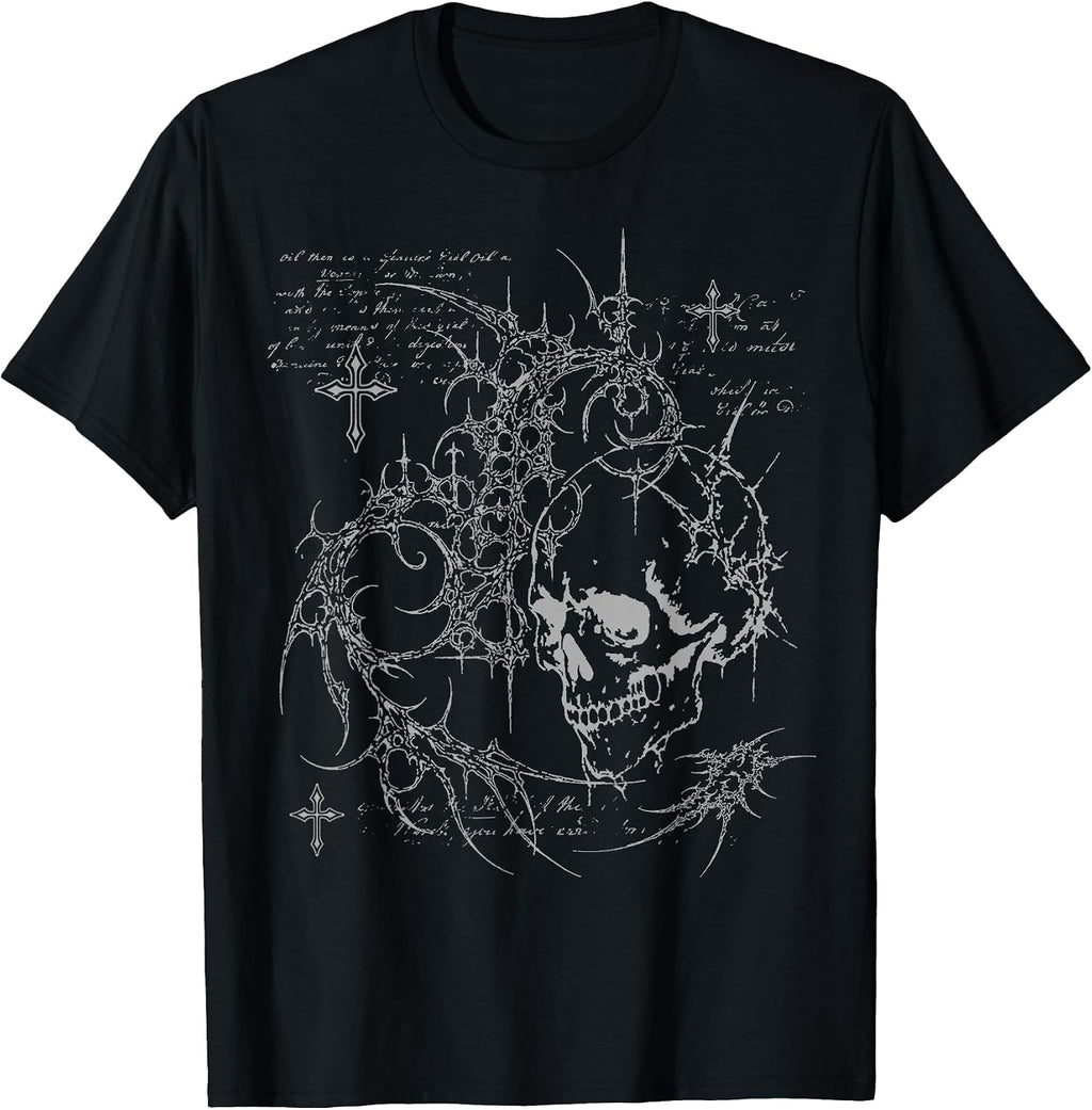 Y2K Grunge Goth Alt Skull Sigilism Vintage Graphic T-Shirt