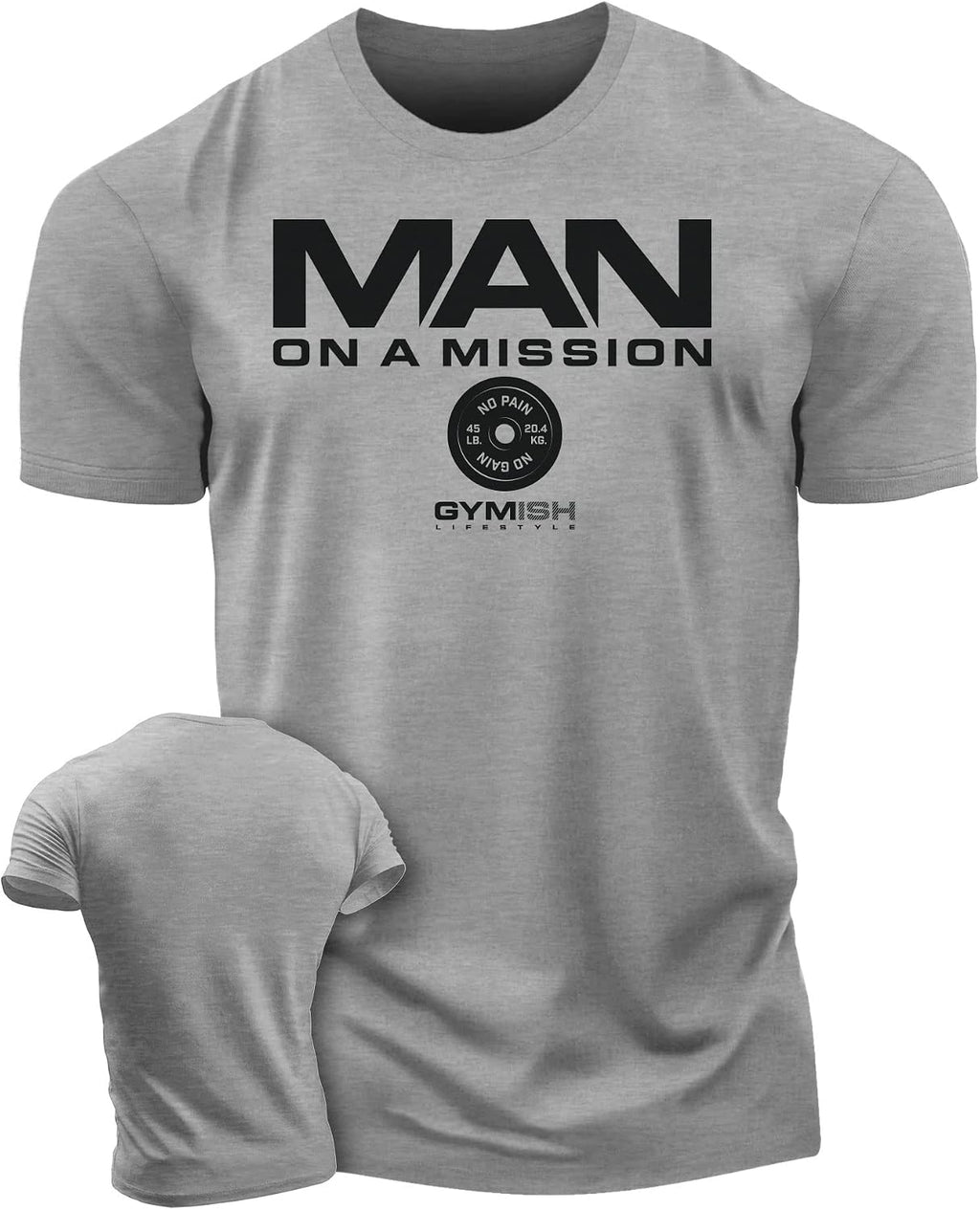 Man on Mission Workout Shirts for Men, Motivational Gym Funny Lifting T-Shirts