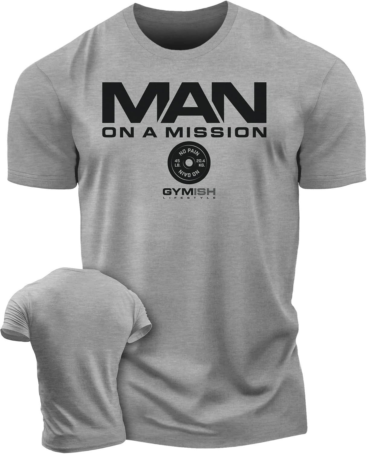 Man on Mission Workout Shirts for Men, Motivational Gym Funny Lifting T-Shirts