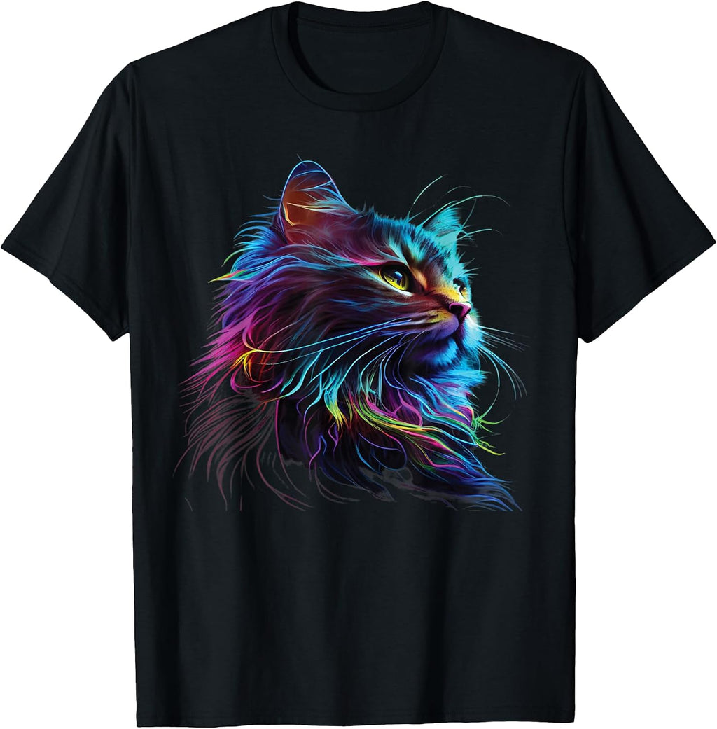 Cute Colorful Cat for Kitten Lovers Art Kitty Cats T-Shirt