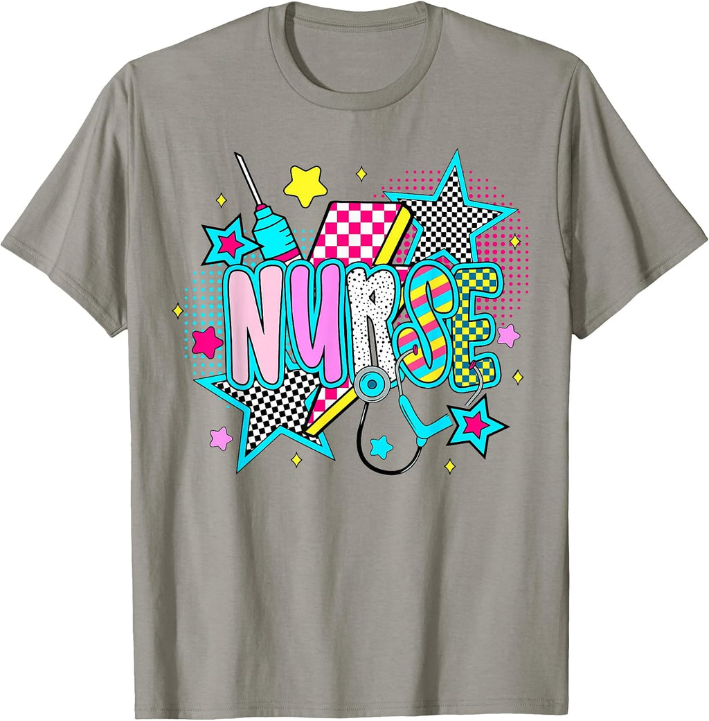 Nurse RN Stethoscope 80s 90s Retro Neon Aesthetic