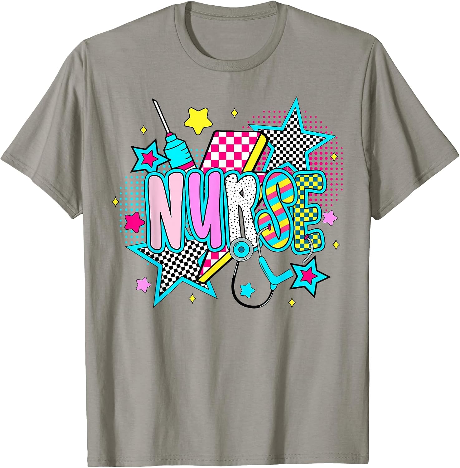 Nurse RN Stethoscope 80s 90s Retro Neon Aesthetic