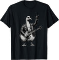 Funny Rock Music Band Goose Playing Guitar Retro Graphic T-Shirt