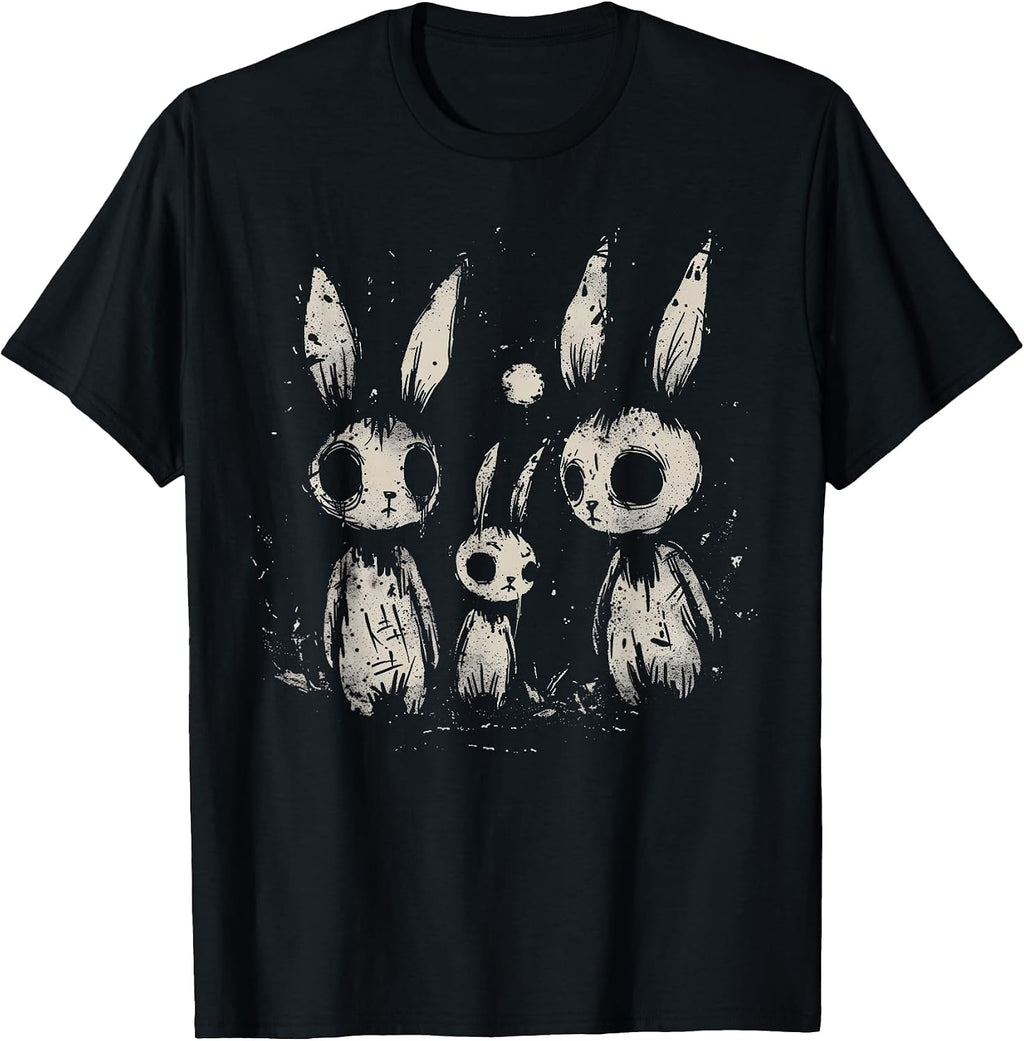 Creepy Cute Bunny Rabbits Horror Goth Grunge Alt Aesthetic T-Shirt