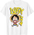 Anime Luffy Chibi with Bubble Letters T-Shirt