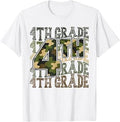 Camo 4th Grade Team Squad Back to School Fourth Grade Crew T-Shirt