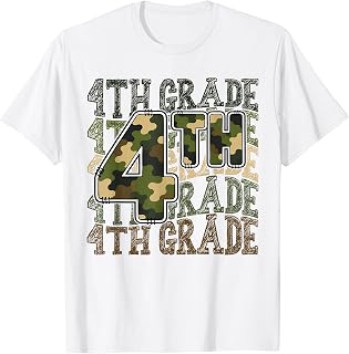 Camo 4th Grade Team Squad Back to School Fourth Grade Crew T-Shirt