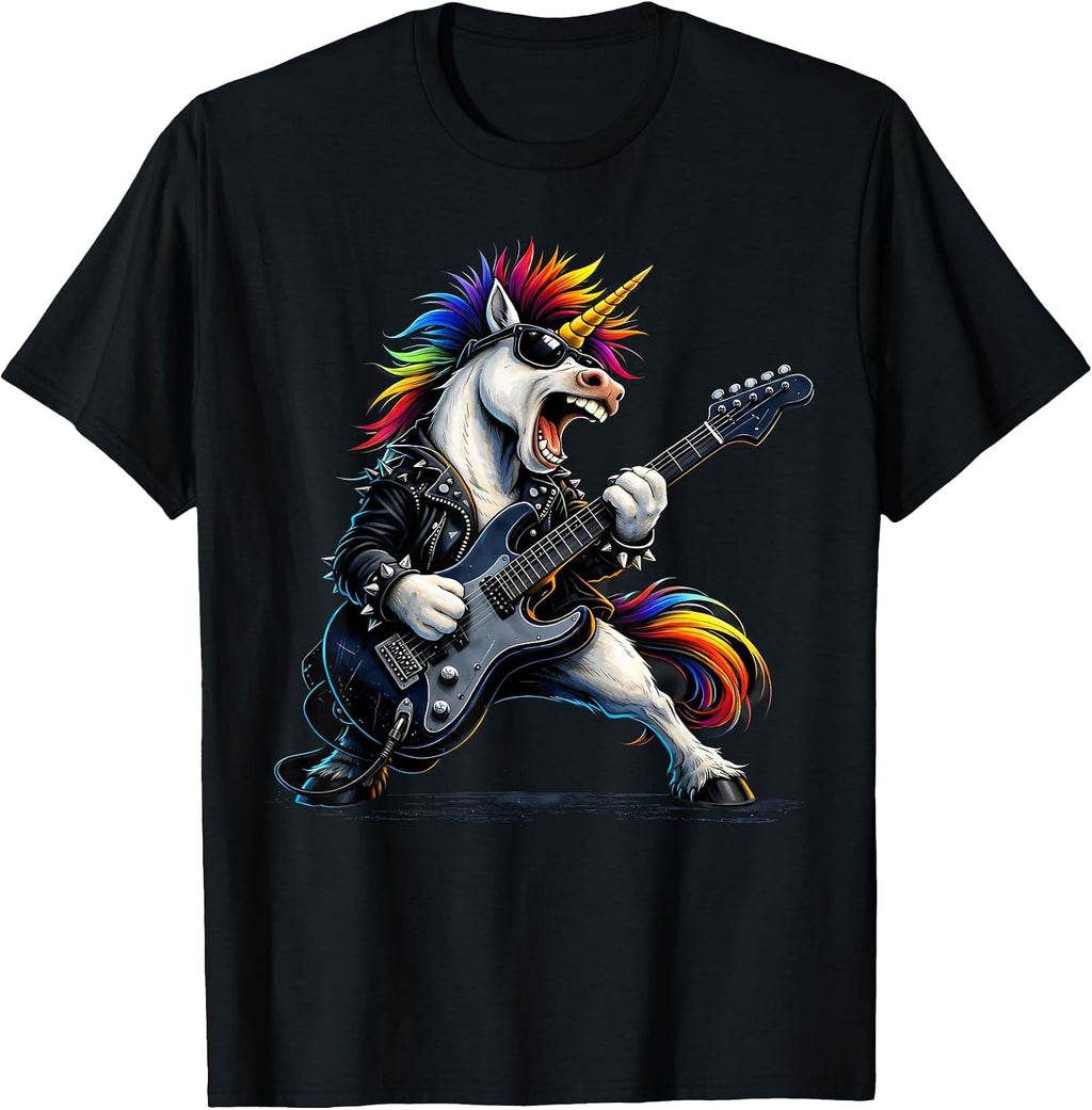 Rock'n Roll Unicorn Guitar Punk Music Rock Band Rock Star T-Shirt