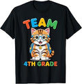 Team 4th Grade Cat Lovers Boys Girls Back to School T-Shirt