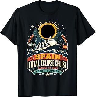 Spain Total Solar Eclipse Family Cruise August 12 2026 T-Shirt