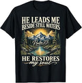 Christian Psalm 23 Beside Still Waters Faith Believers T-Shirt