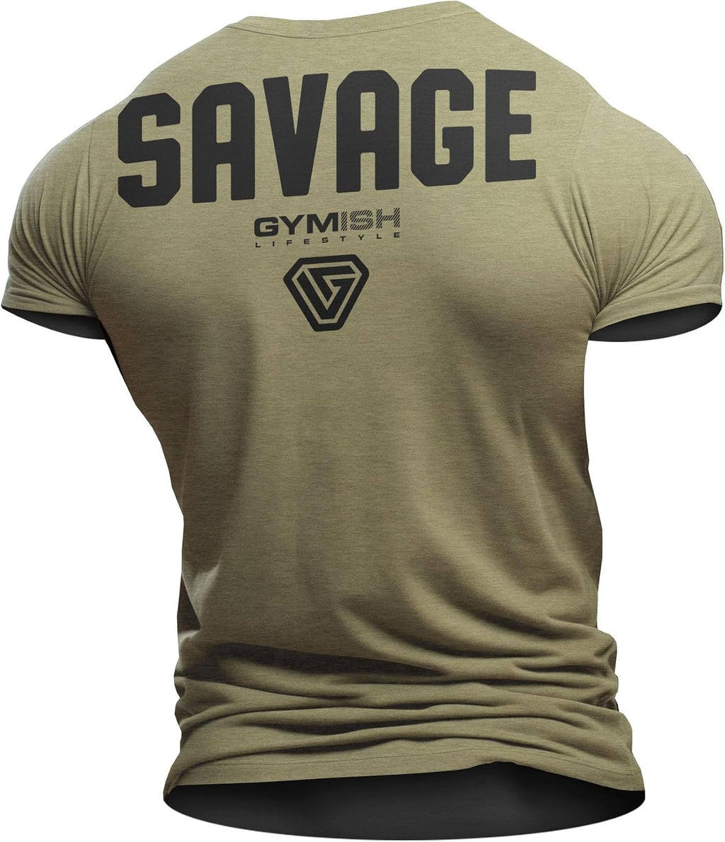Savage Back Workout Gym Deadlift Lifting T-Shirt for Men Motivational Shirt