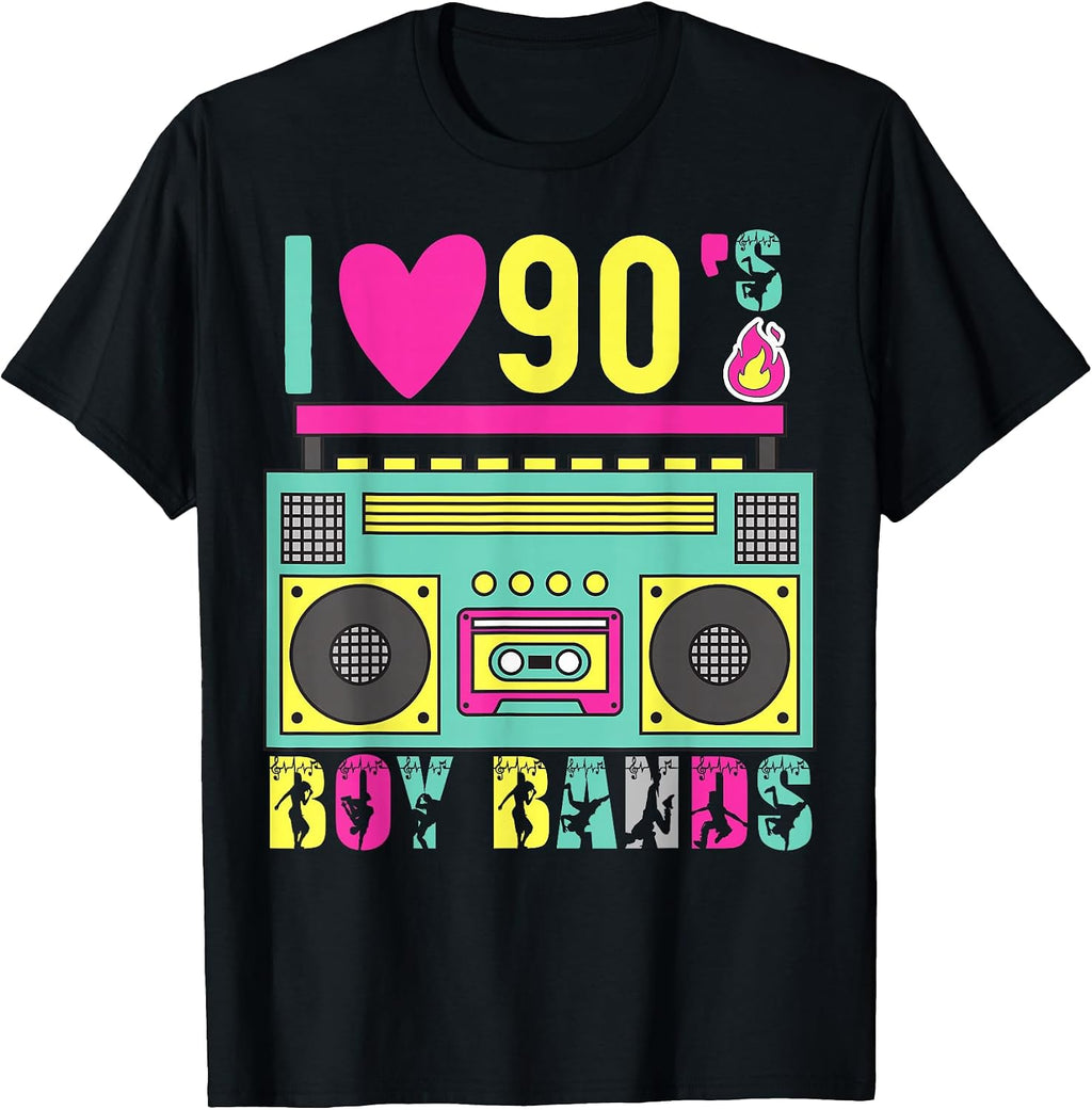 Funny 90s Theme Party Music Dance I Love 90s Boy Bands T-Shirt