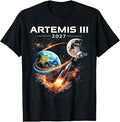 Artemis III Moon Mission 2027 Space Launch Graphic Design T-Shirt
