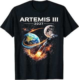 Artemis III Moon Mission 2027 Space Launch Graphic Design T-Shirt