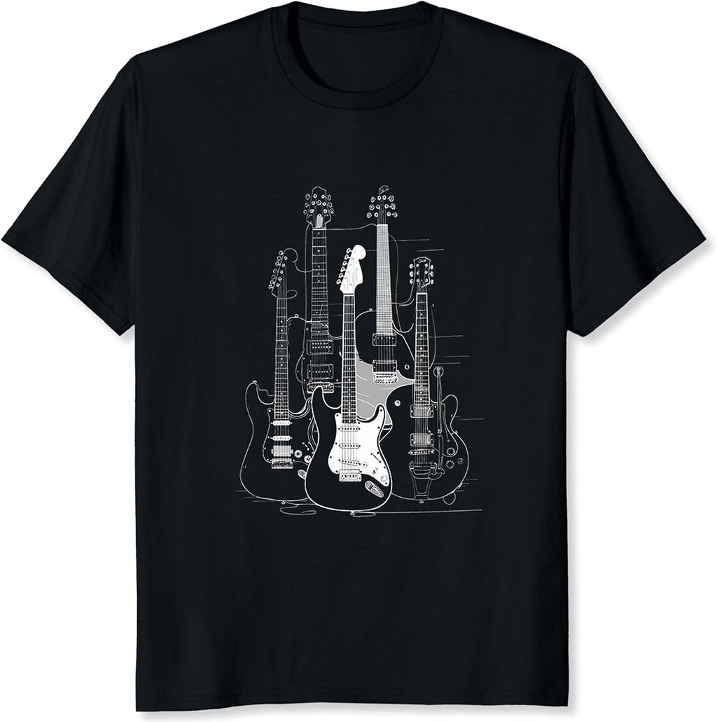 Guitar Shirt for Men Music Shirt for Guitar Players and Music Lovers Band T-Shirt Graphic Tee