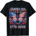 250th Anniversary Butterfly USA Flag Patriotic 4th of July T-Shirt