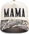 Women’s Mama Trucker Hat Trendy, Embroidered Adjustable Mom Baseball Cap, Two-Tone Ponytail Hat for Outfits