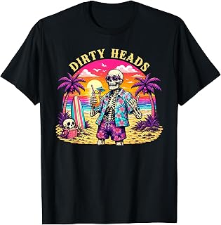 Dirty Heads Skeleton Beach Summer Vacation Summerween Party T-Shirt