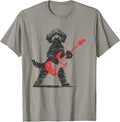 Funny Rock Goldendoodle Dog Playing Guitar Music Lover Dog T-Shirt