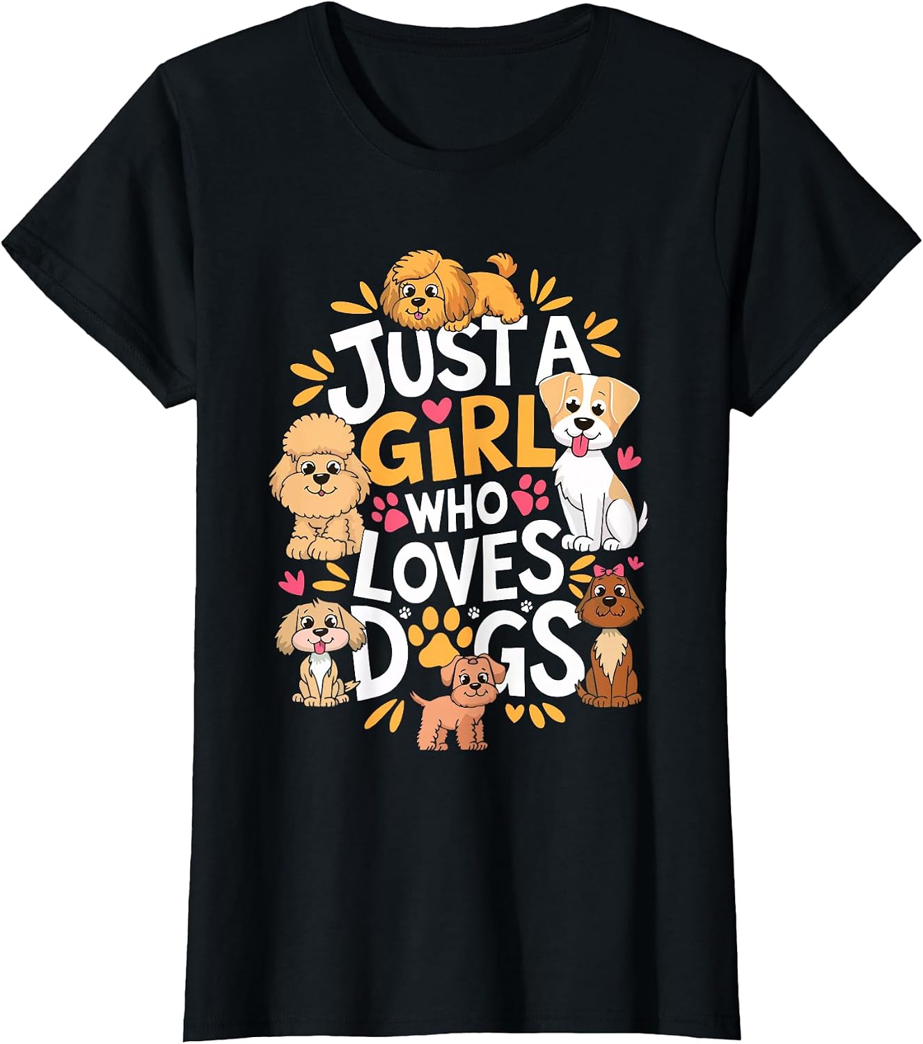 Just A Girl Who Loves Dogs Shirt Women Kids Dog Lover T-Shirt