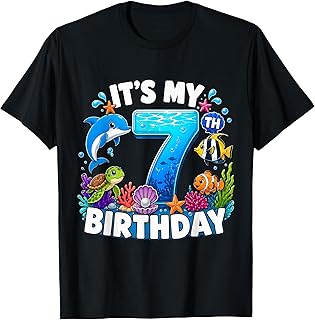Its My 7th Birthday Sea Ocean Animal 7 Years Old Kids T-Shirt