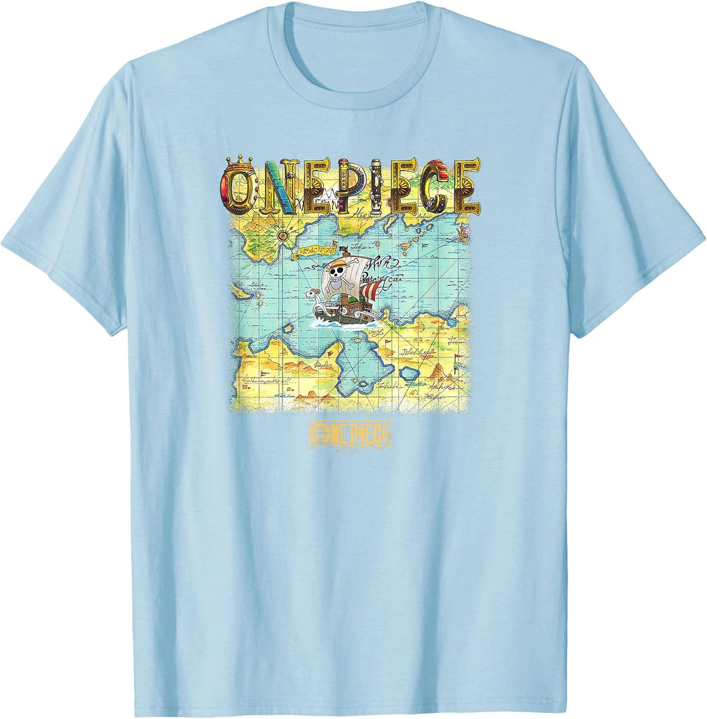 Anime Open Seas Pirate Map Photo T-Shirt