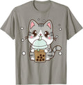 Boba Tea Teen Girl Gift Japanese Anime Graphic Cute Cat T-Shirt
