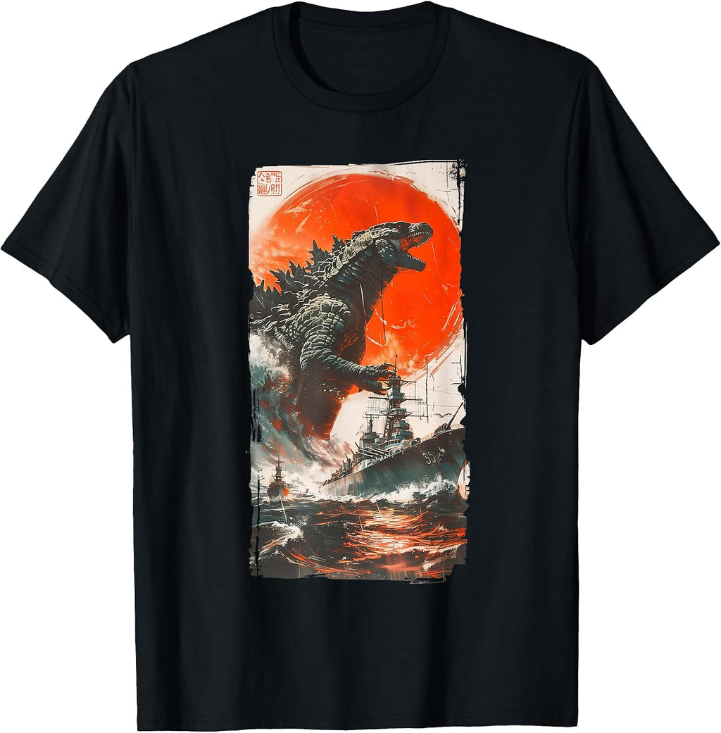 Retro Japanese Legendary Rare Kaiju T-Shirt, Small, Black