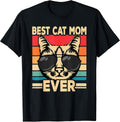 Best Cat Mom Ever Funny Cat Lover Retro Cat Women T-Shirt