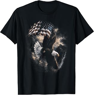 Bald Eagle Holding American Flag Vintage 90s Graphic Style T-Shirt