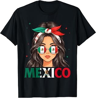 Mexico Girl Flag Proud Heritage Month Women Mexican T-Shirt