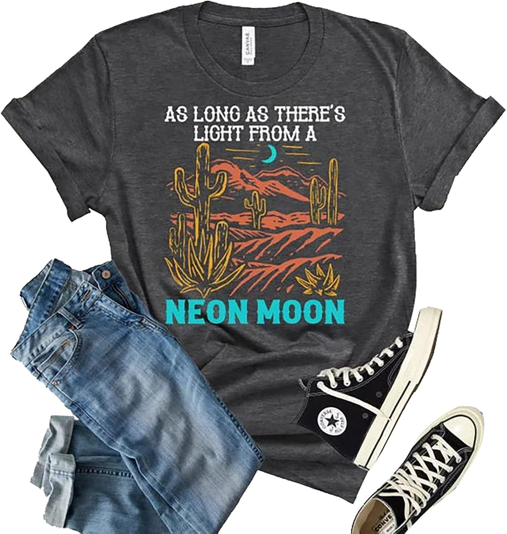 Neon Moon Shirt for Women Country Music Tshirt Retro Western Tee Shirt Brooks and Dunn Shirt Music Lover Top Tee Shirts