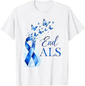 End ALS Blue Awareness Ribbon Butterflies Family Support Kid T-Shirt