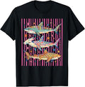 Preppy Striped Shark Aesthetic Tropical Ocean Graphic Summer T-Shirt