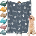 Custom Dog Blankets with Names - Personalized Dog Blanket for Bed, Throw Blankets Gift for Dogs Cat, Dog Dad Customized Puppy Blanket, Paw Printed Soft Rug, Pet Remembrance Gift