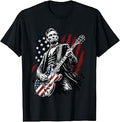 Abraham Lincoln Playing Electric Guitar Rocker USA Flag T-Shirt