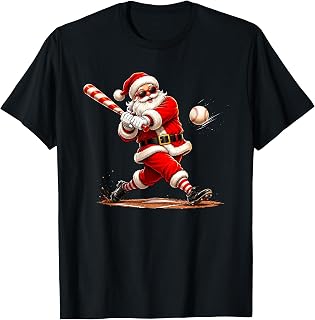Funny Christmas in July Baseball Santa Hat T-Shirt