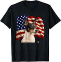 Rat Terrier Dog Patriotic 4th July USA Flag Rat Terrier T-Shirt