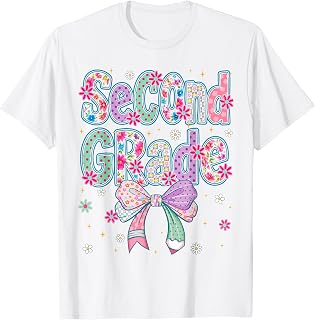 Seconde Grade 2nd Coquette Floral First Day Teacher Girl T-Shirt