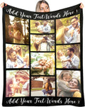 D-Story Personalized Blanket with 10 Photos Custom Blanket for Adults Kids Birthday Xmas for Dad Mom Son Daughter Family Picture Throw Blanket