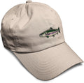 Custom Soft Baseball Hat Embroidered Dad Hat Fish Rainbow Trout Men & Ladies Baseball Cap Cotton