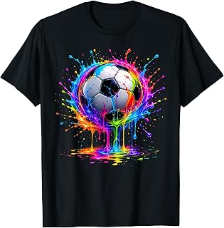 Colorful Painting Soccer Design Game Day Shirt Men Women T-Shirt