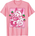Kitsune Japanese Anime Fox Kawaii Strawberry Milk T-Shirt Small