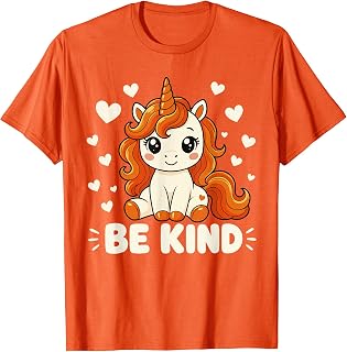 Unicorn Be Kind Anti-Bullying Orange Unity Day Girls Kids T-Shirt