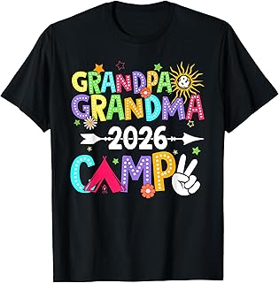 Grandpa and Grandma Camp 2026 Grandparents Camping Vacation T-Shirt