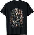 Abraham Lincoln Playing Guitar Grunge President Graphic T-Shirt
