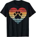 Veterinarian Vet Tech Retro Sunset Paw Print Dog Cat Lover T-Shirt
